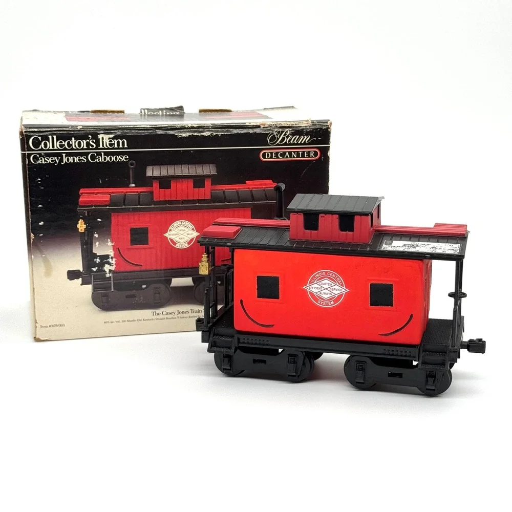 Jim Beam Casey Jones Caboose Empty Decanter Red Vintage Train Original Box